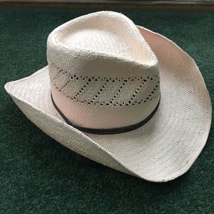 Pink Cowboy Hat with Brown Rope Detail
